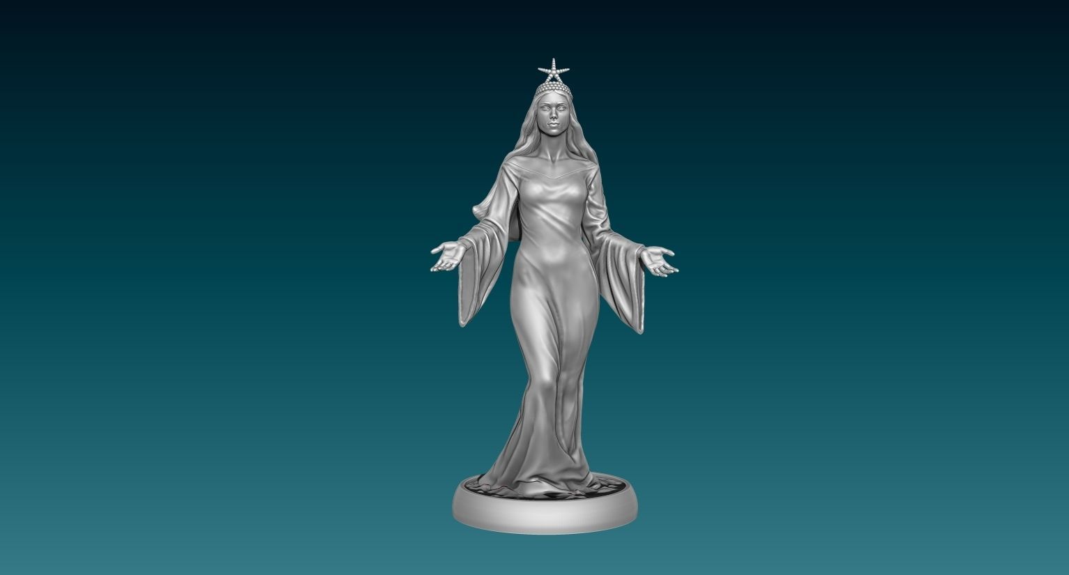 Yemanja mother of the sea 3D print model_7