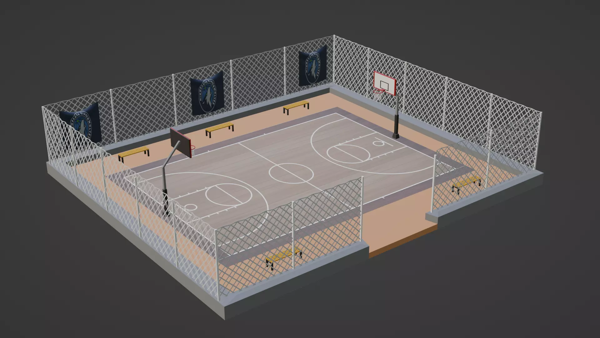 Basketball Stadium - Minnesota Timberwolves Low-poly 3D model