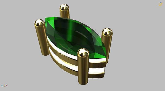 Navette Gemstone Pendant 03 Free 3D print model
