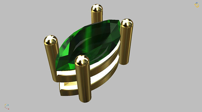 Navette Gemstone Pendant 02 Free 3D print model