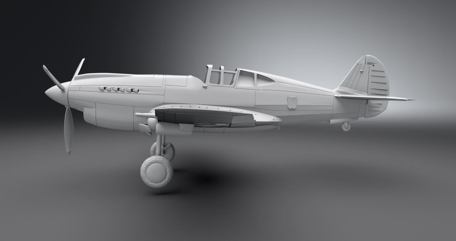 P 40 Warhawk Scale model 3D print model_1