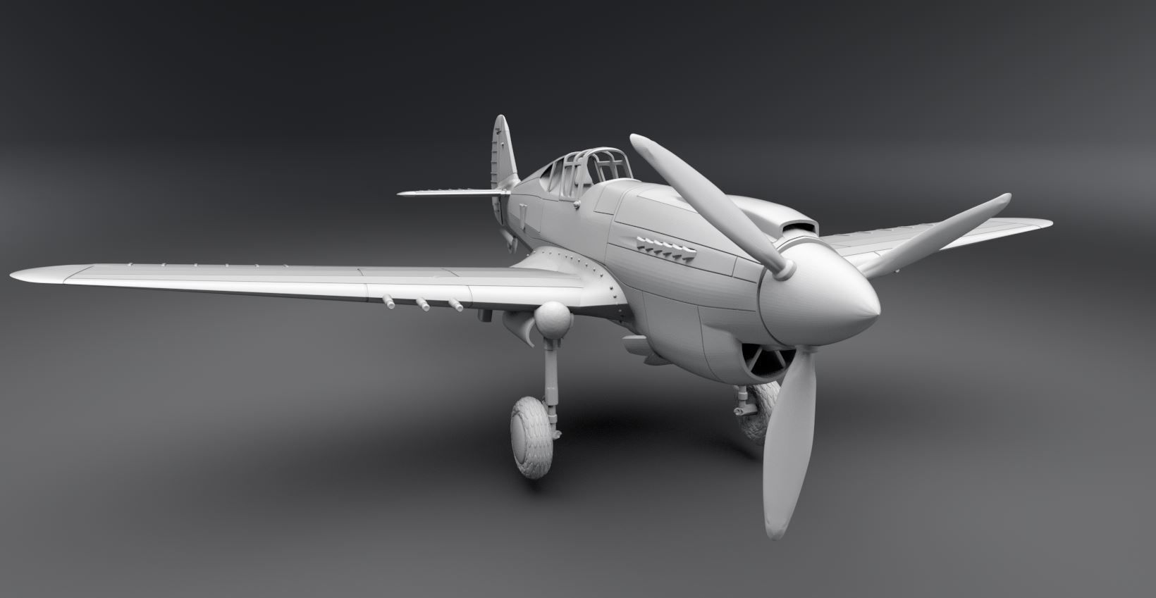 P 40 Warhawk Scale model 3D print model_4