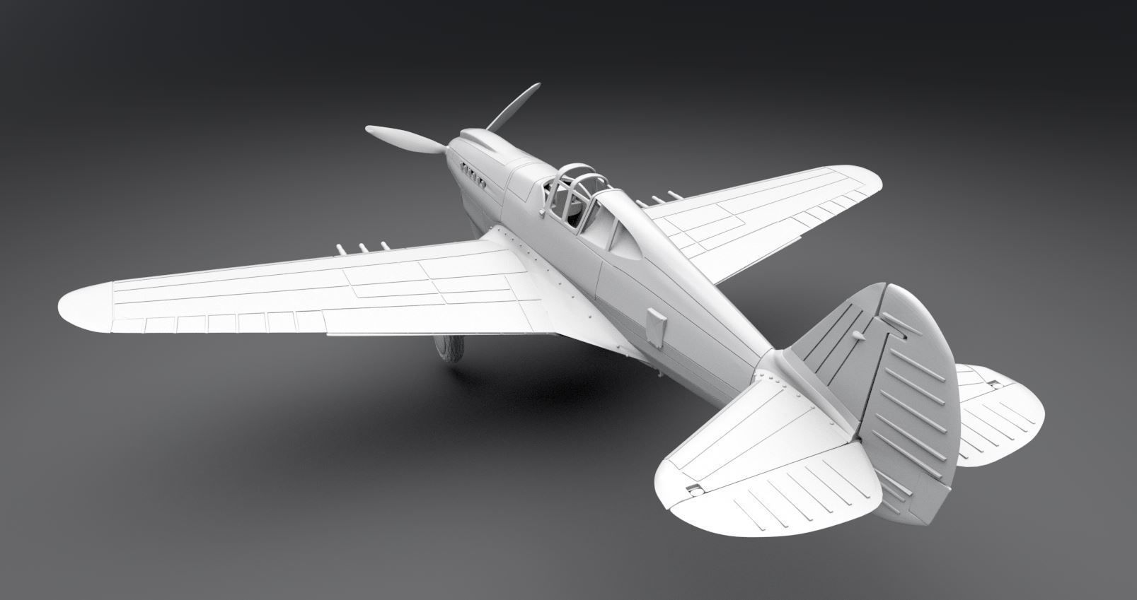 P 40 Warhawk Scale model 3D print model_2