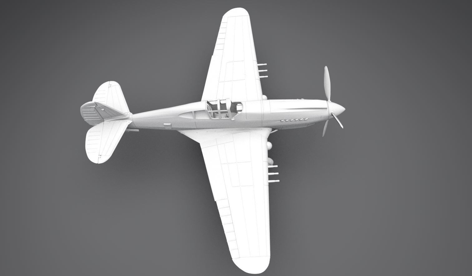 P 40 Warhawk Scale model 3D print model_3