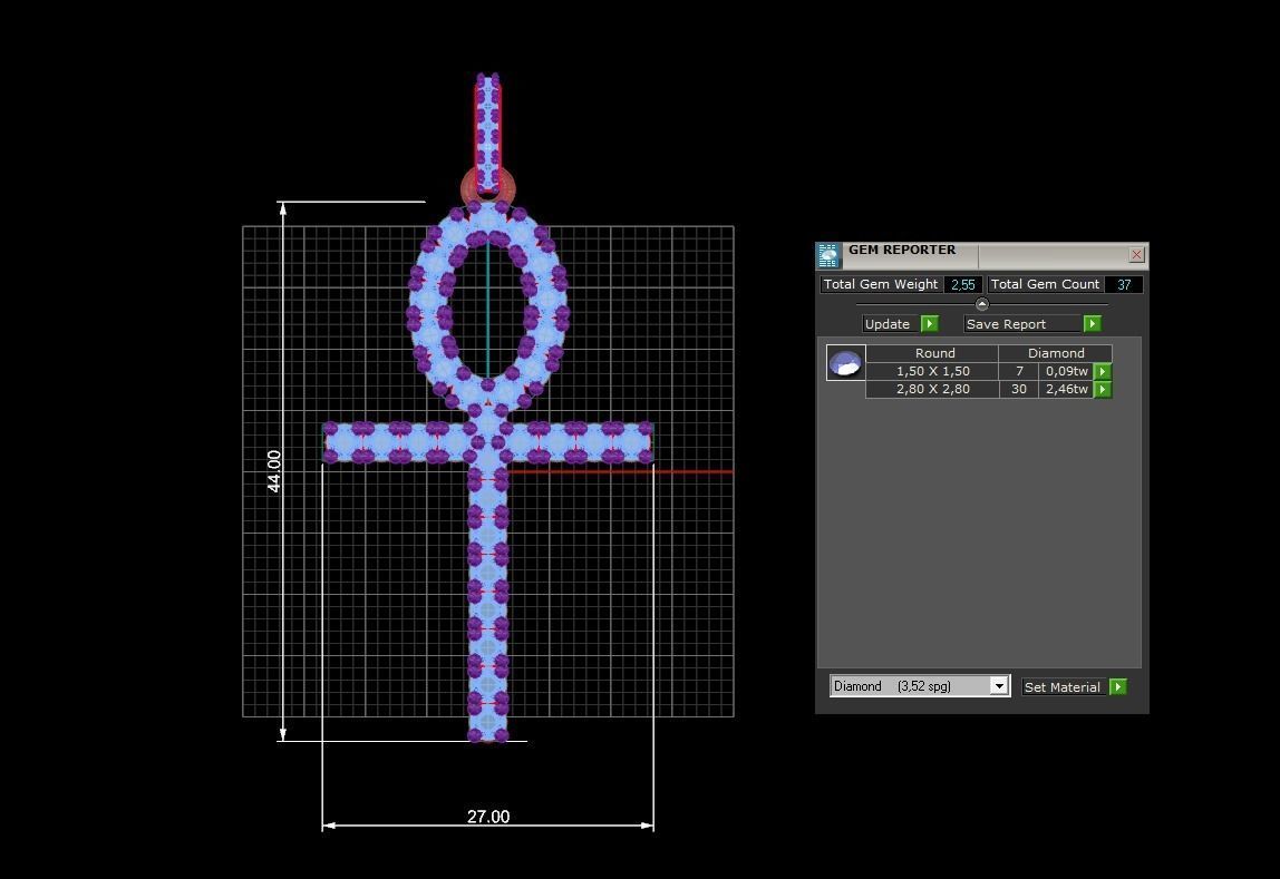 Ankh Pendant 3D print model_5
