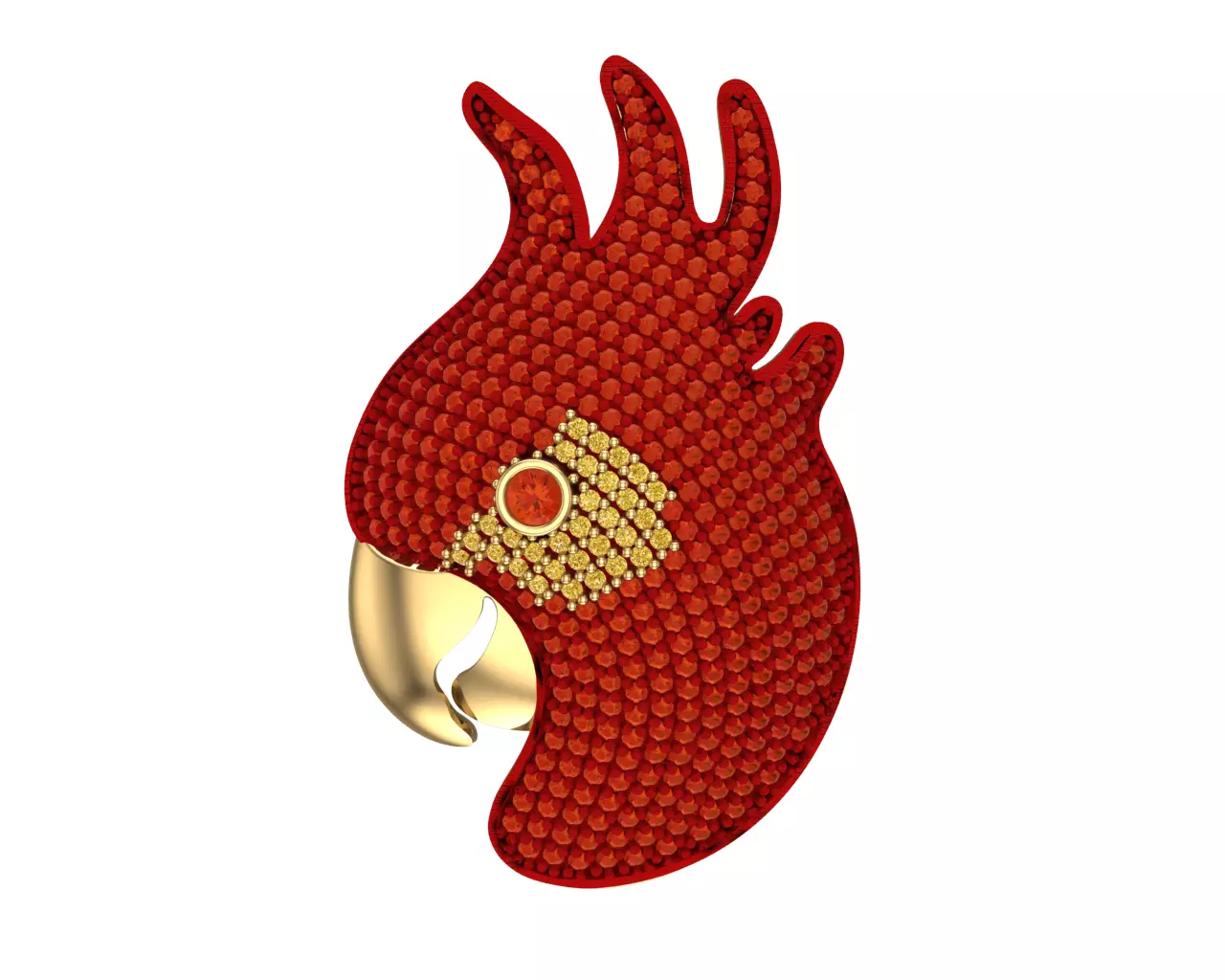 parrot necklace 3D model_0