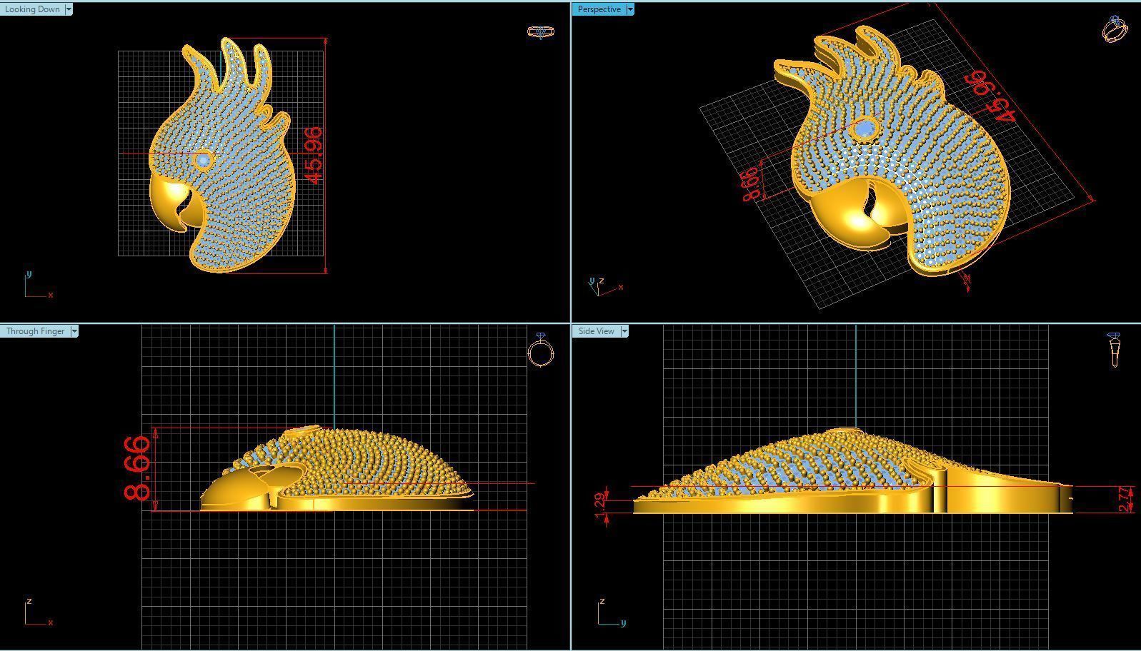 parrot necklace 3D model_4