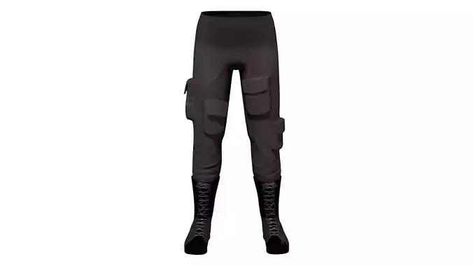 Slim Cargo Pants With Side and Front Pockets