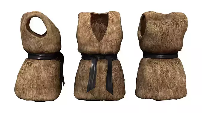 Fur Vest With Belt Tied