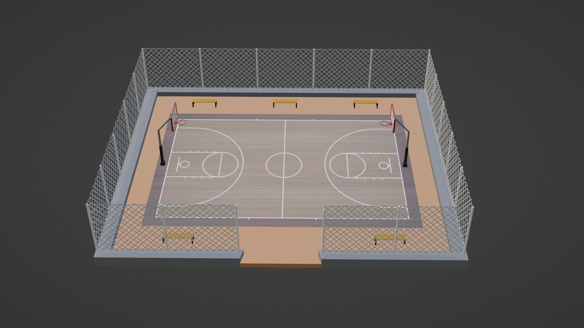Basketball Stadium Low-poly 3D model_2