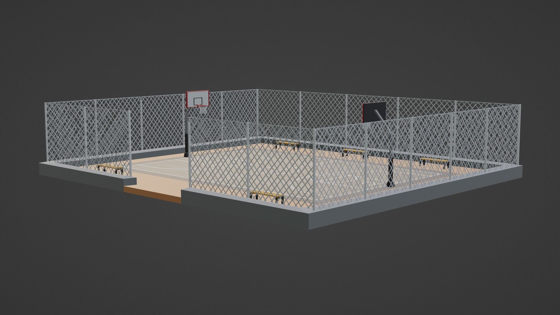 Basketball Stadium Low-poly 3D model_4