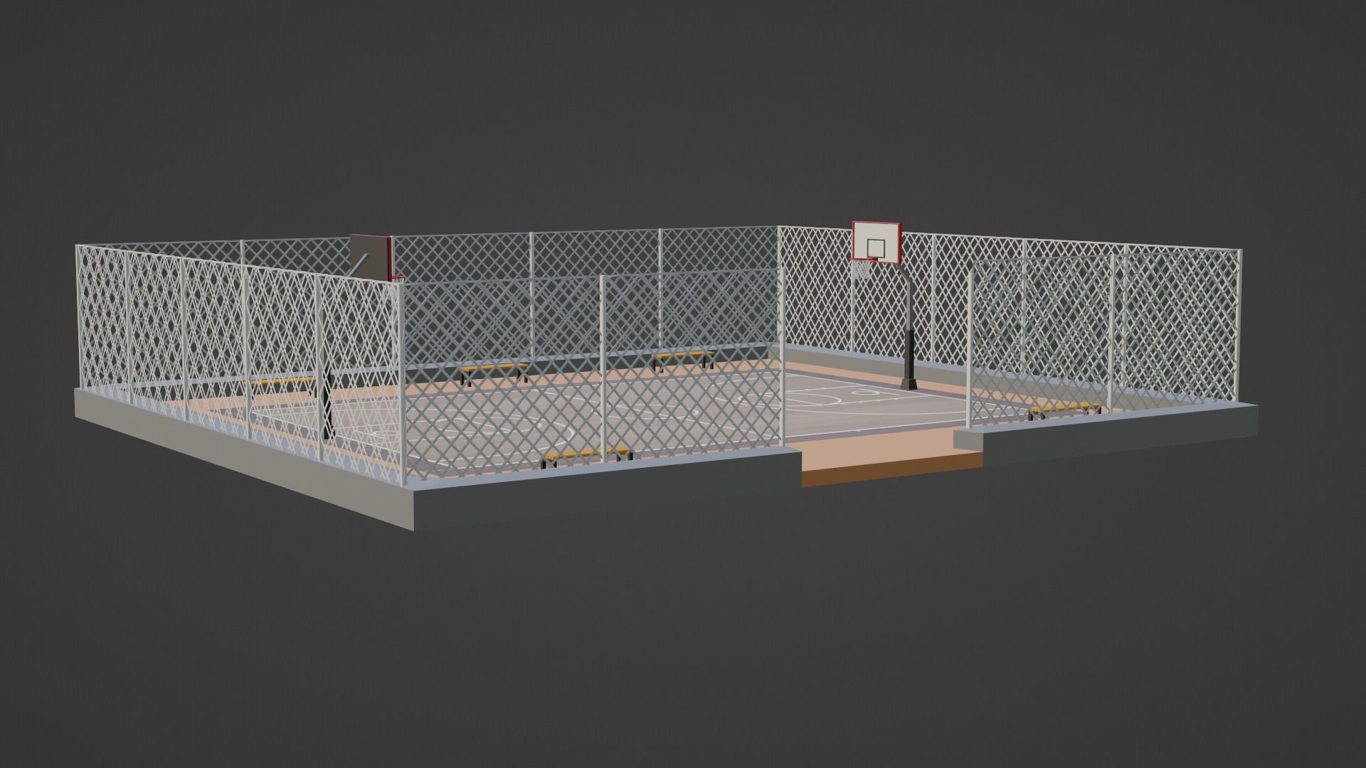 Basketball Stadium Low-poly 3D model_3