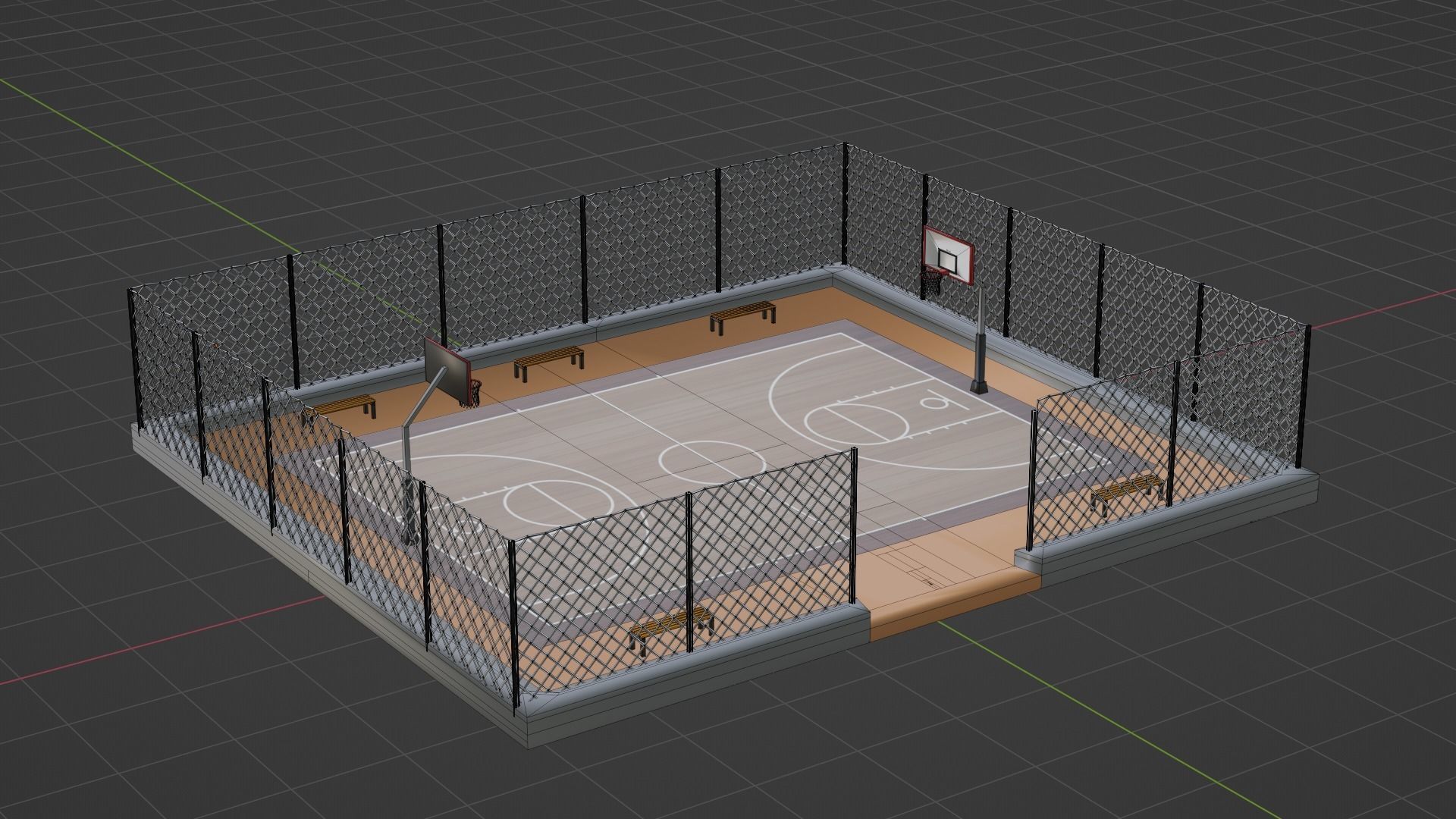Basketball Stadium Low-poly 3D model_6