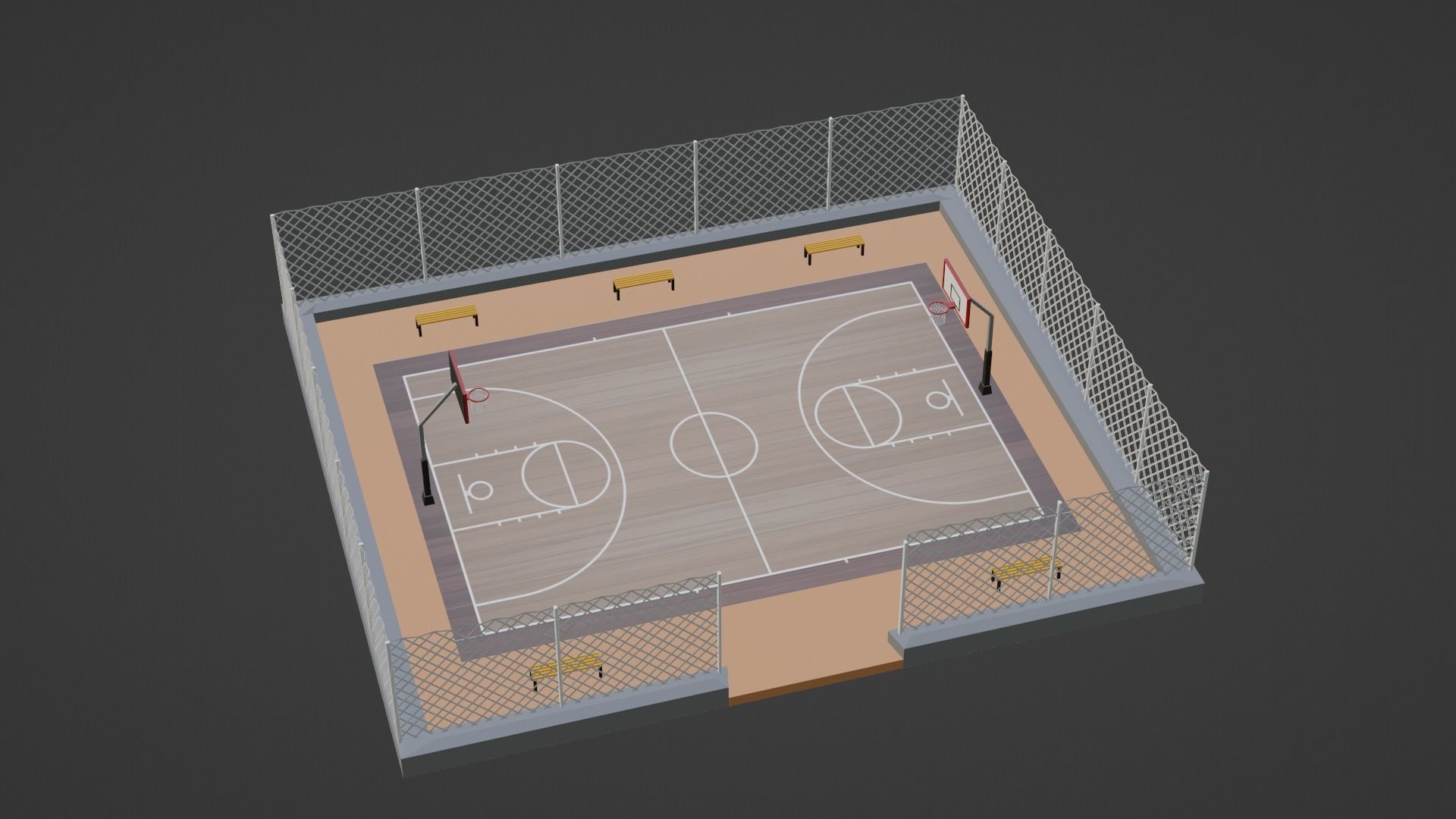 Basketball Stadium Low-poly 3D model_5