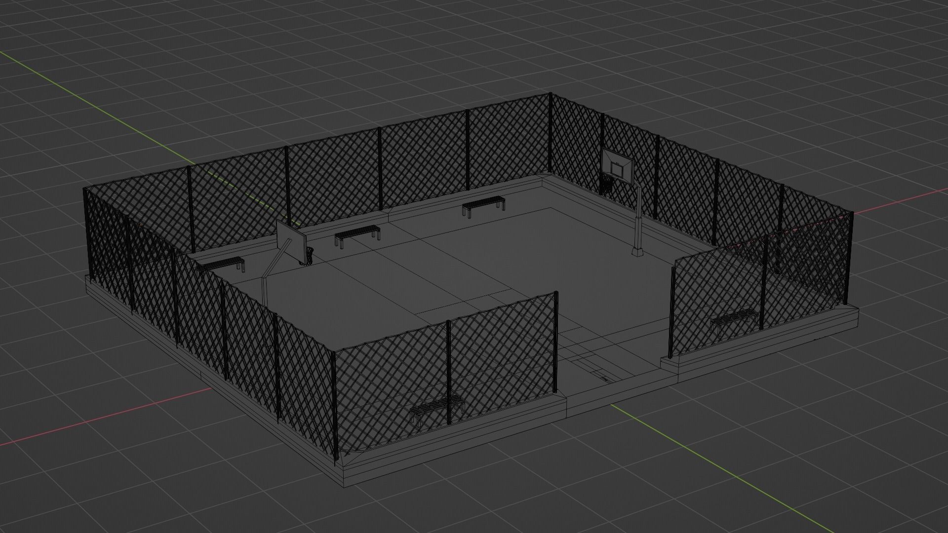 Basketball Stadium Low-poly 3D model_9