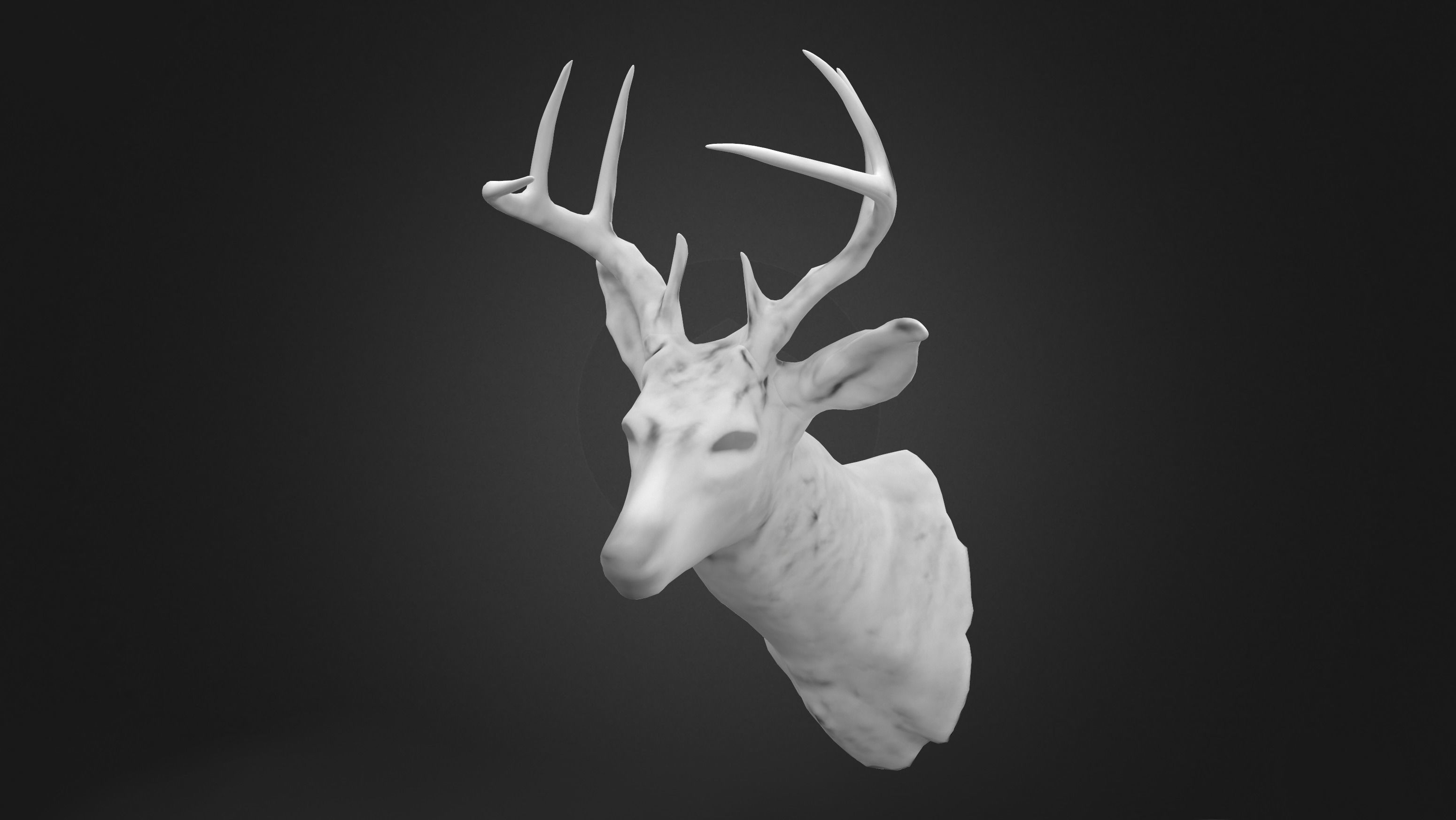 Wall Hanging Buck Deer Bust Low-poly 3D model_8