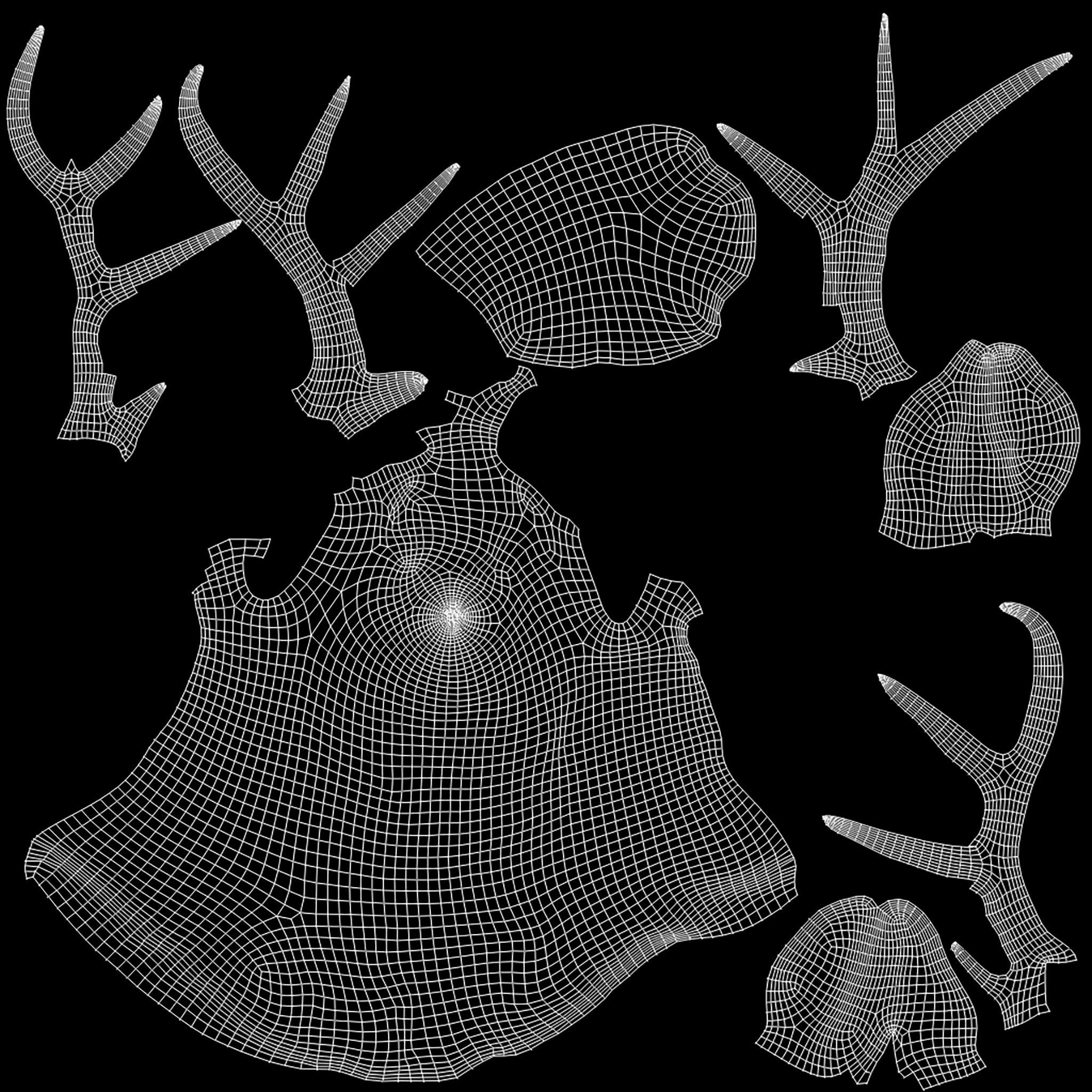 Wall Hanging Buck Deer Bust Low-poly 3D model_11