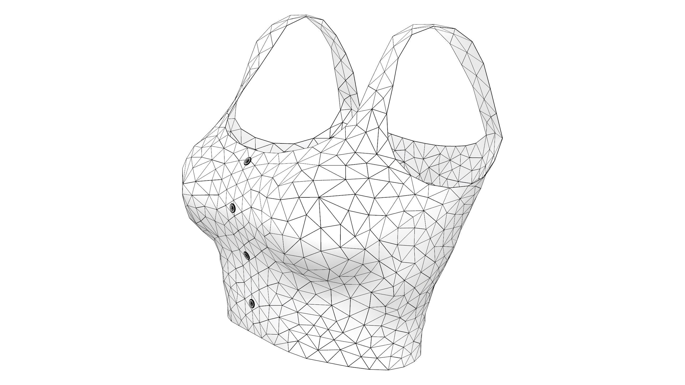 Bralet V1 Low-poly 3D model_8