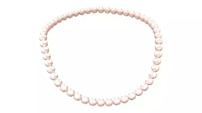 Pearl Beads Necklace Low-poly 3D model