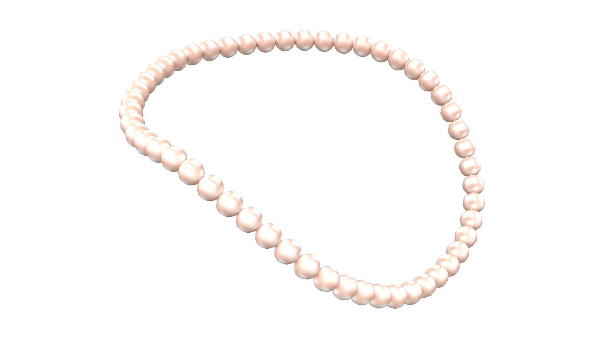 Pearl Beads Necklace Low-poly 3D model_3