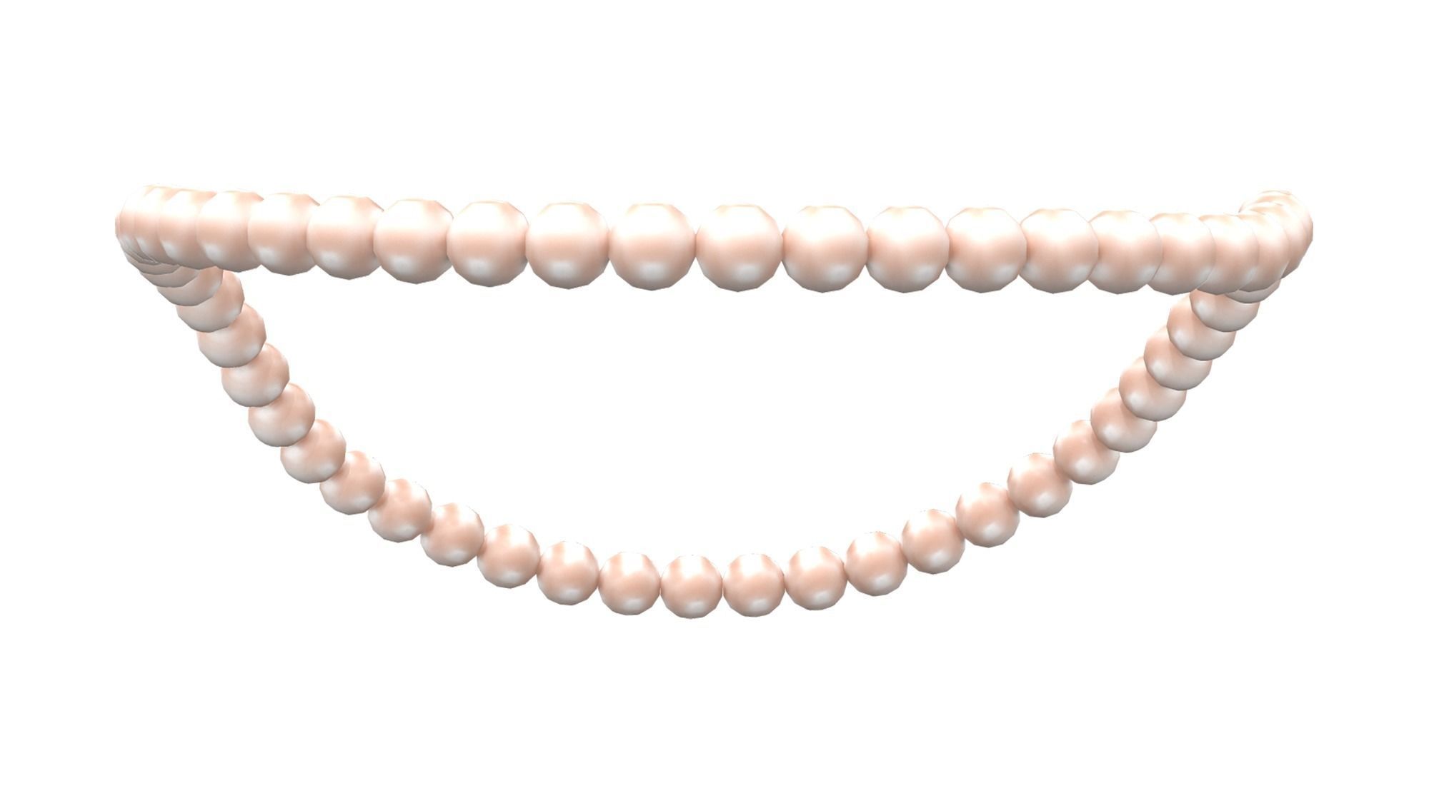 Pearl Beads Necklace Low-poly 3D model_5