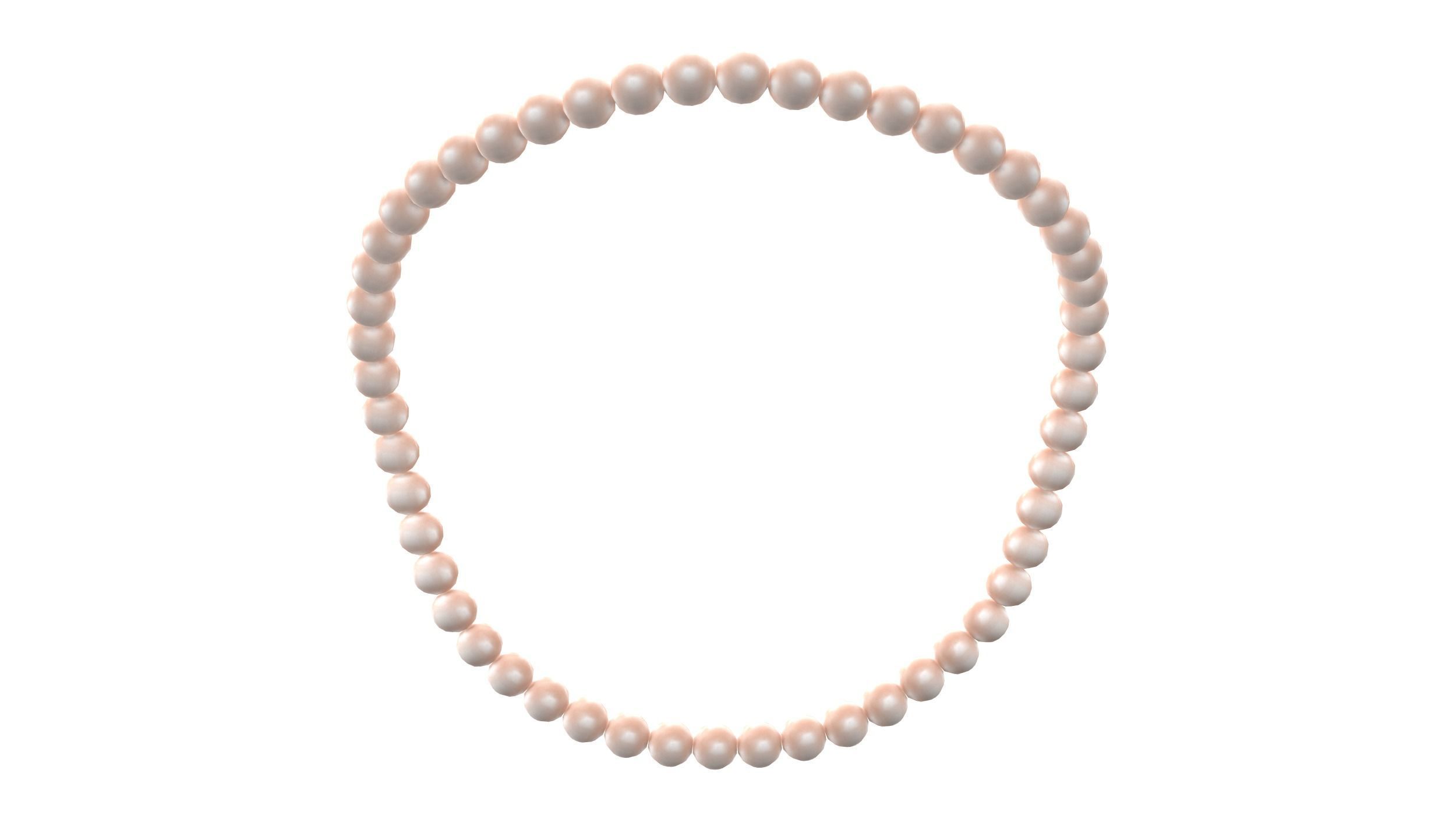 Pearl Beads Necklace Low-poly 3D model_6