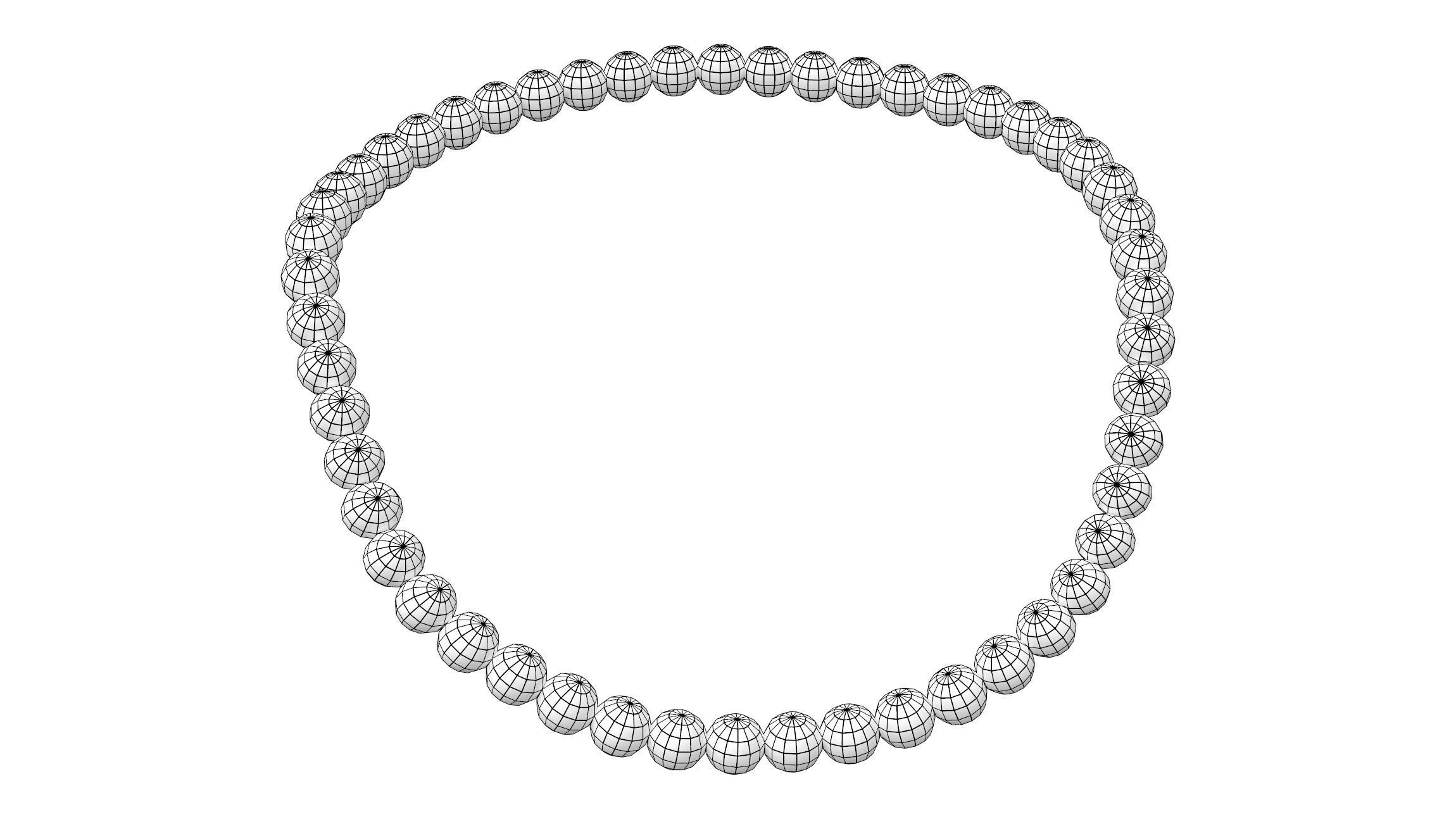 Pearl Beads Necklace Low-poly 3D model_7