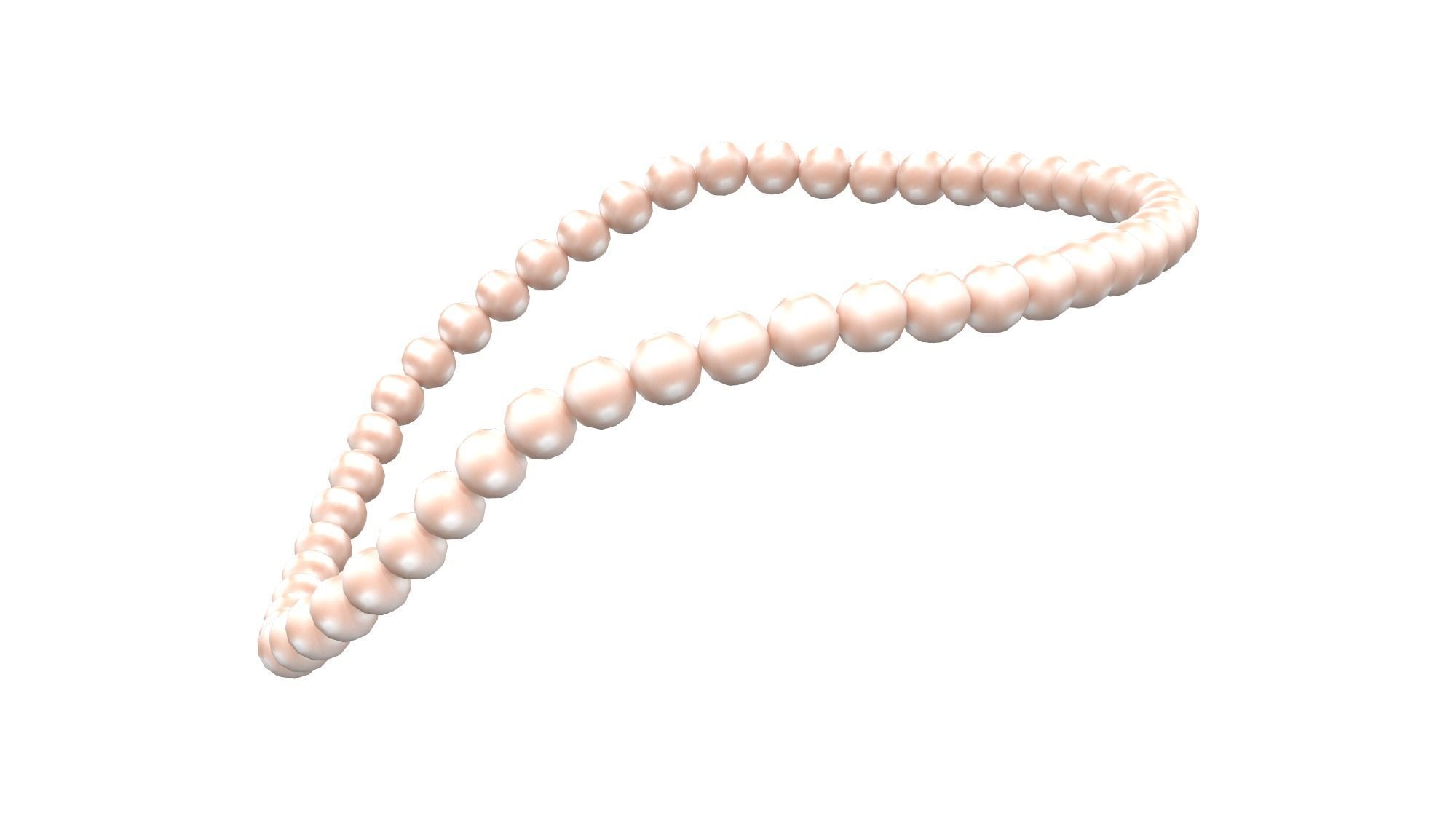 Pearl Beads Necklace Low-poly 3D model_4