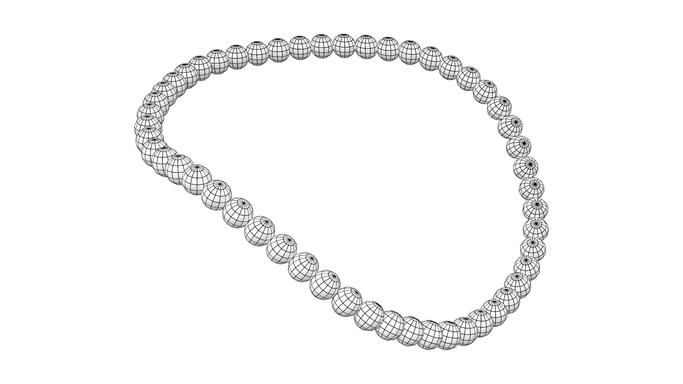 Pearl Beads Necklace Low-poly 3D model_8