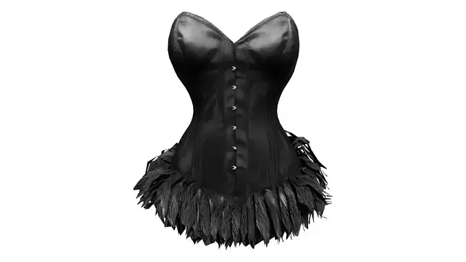 Corset with Feather Skirt Low-poly 3D model Corset with Feather Skirt Low-poly 3D model