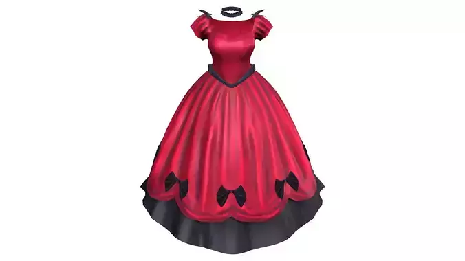 Women Renaissance Victorian Marie Antoinette Period Ball Gown Low-poly 3D model