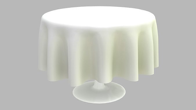 Round Table With Table Cloth Low-poly 3D model