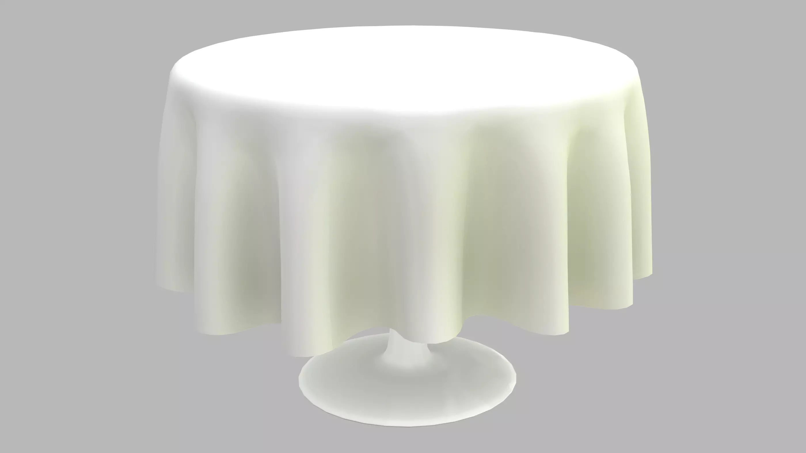 Round Table With Table Cloth Low-poly 3D model_0