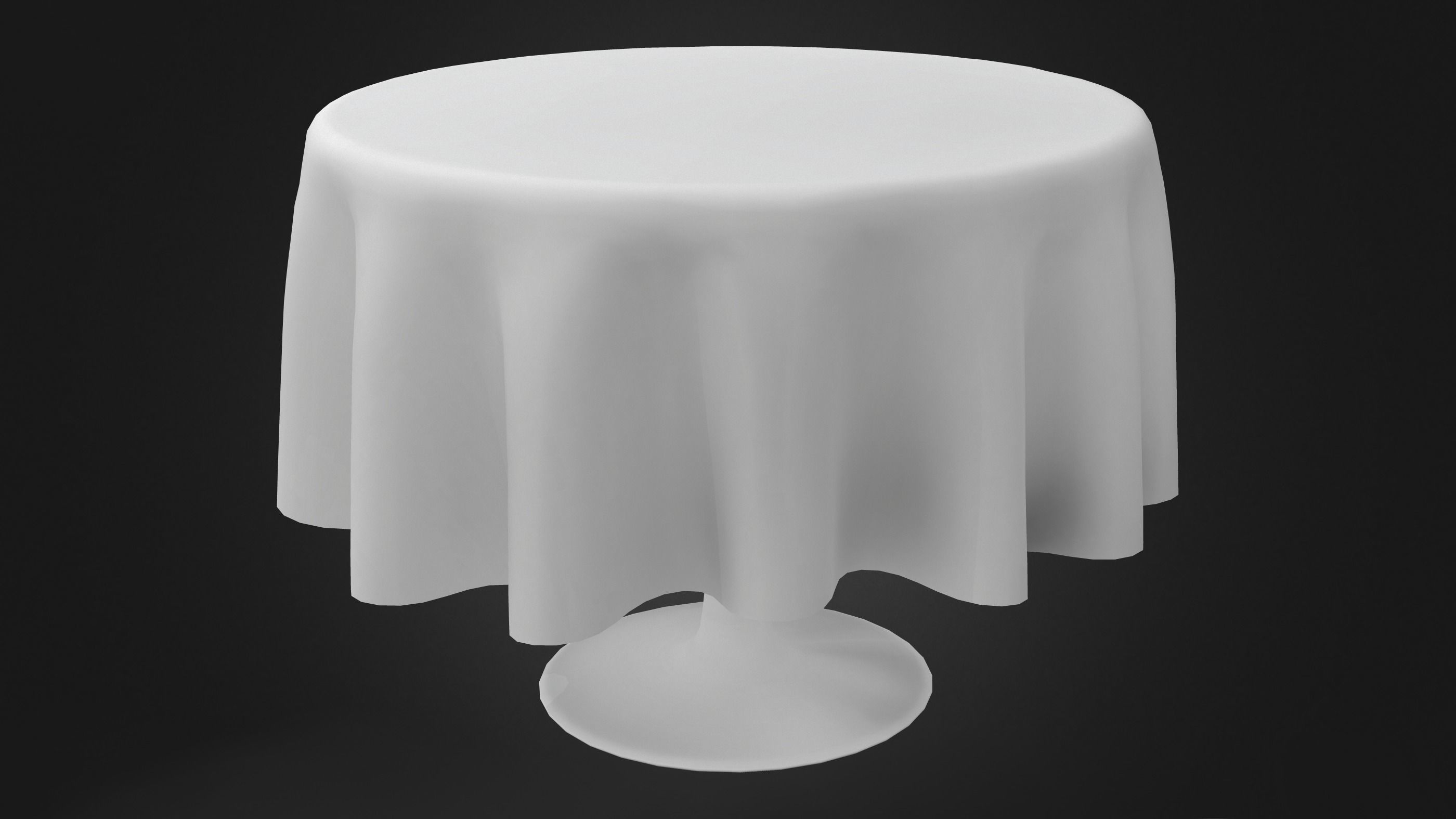 Round Table With Table Cloth Low-poly 3D model_7