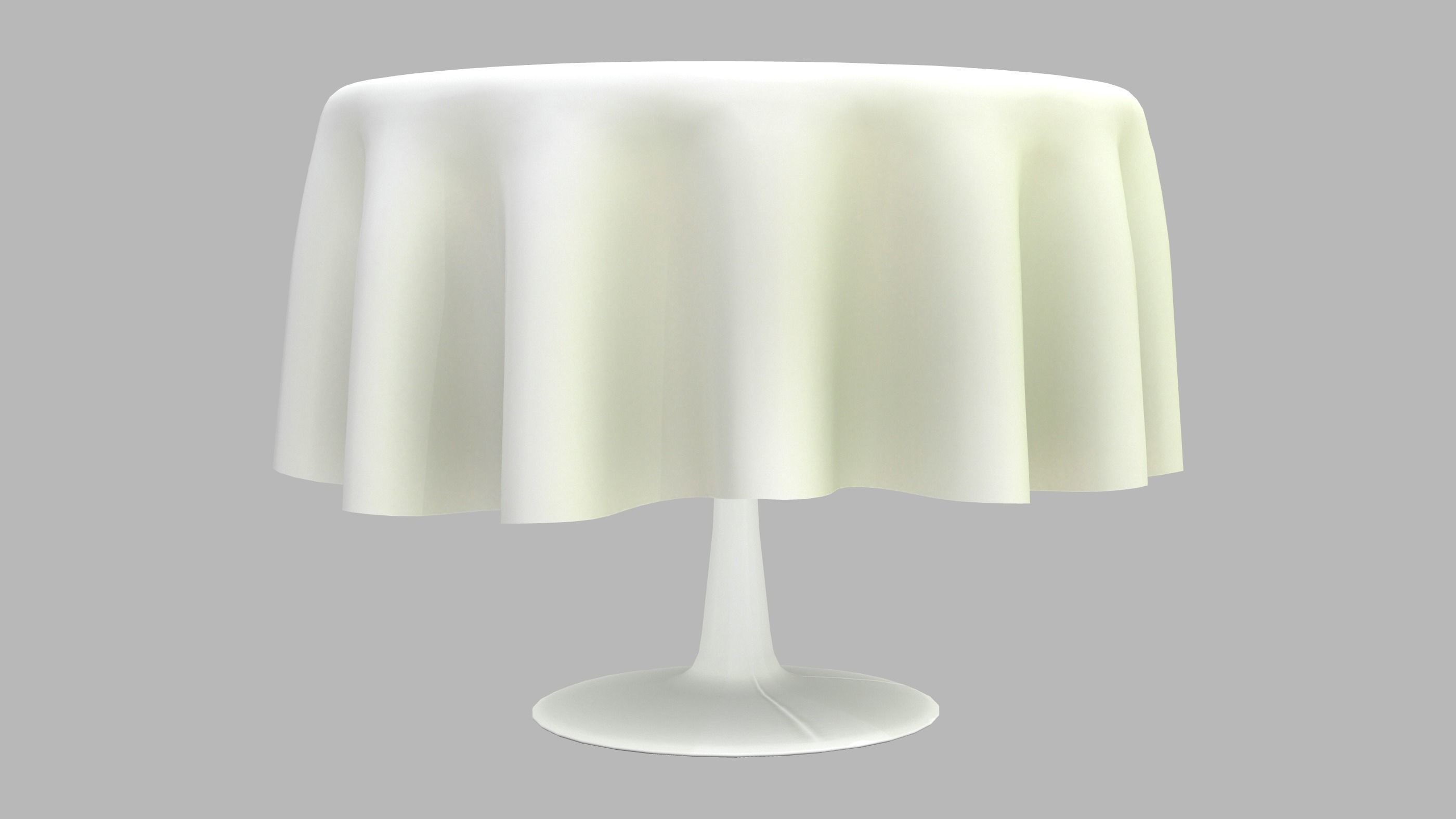 Round Table With Table Cloth Low-poly 3D model_2