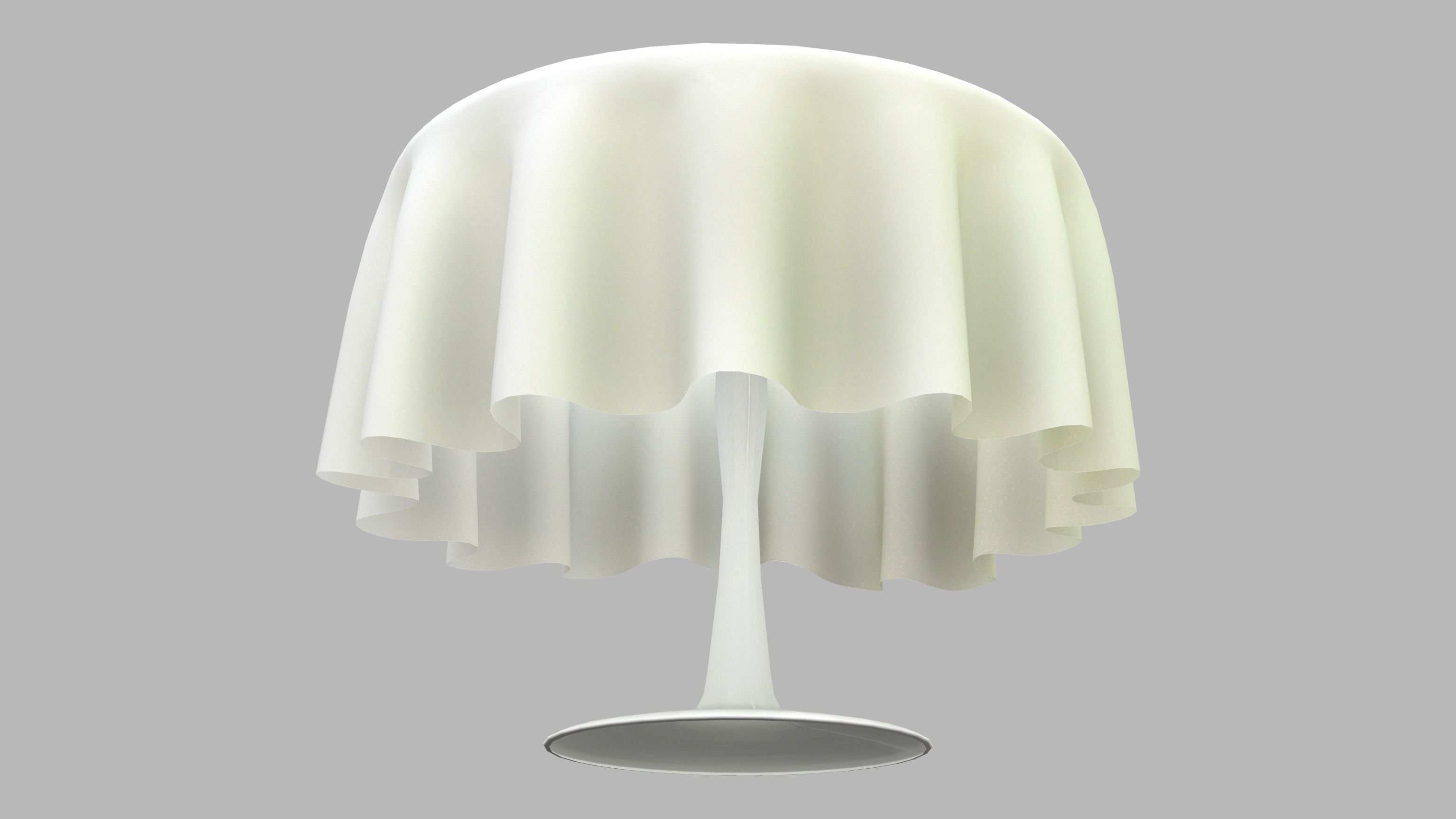 Round Table With Table Cloth Low-poly 3D model_4