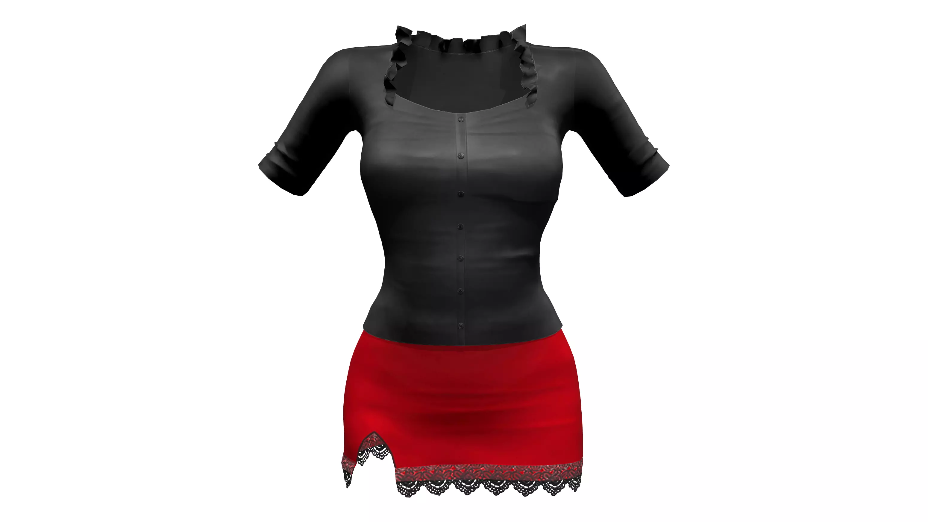Semi Formal Secretary Outfit Low-poly 3D model