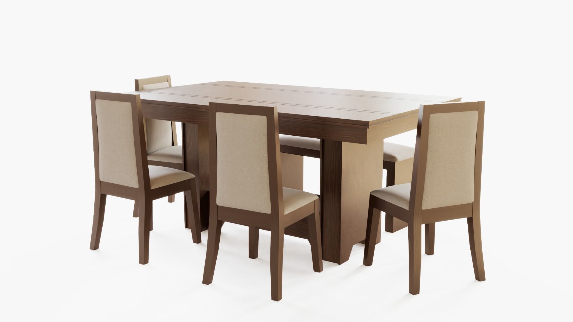 Vercelli Dinning Set Low-poly 3D model_1