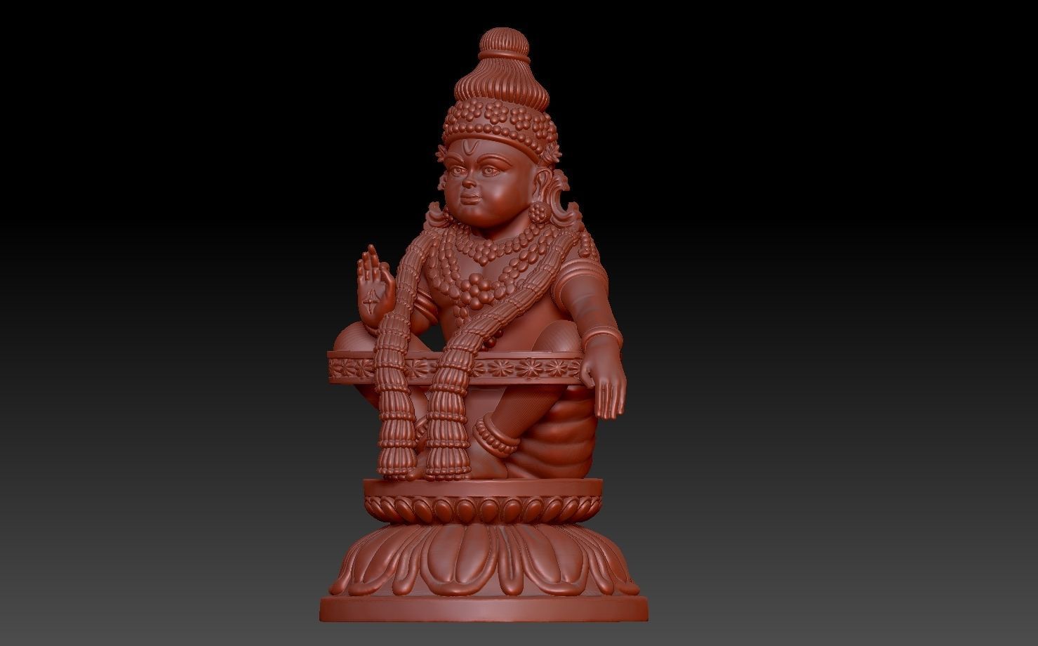 swami ayyappan 3d model high poly mesh 3D print model_7