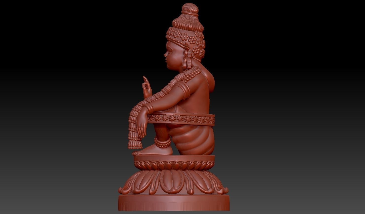swami ayyappan 3d model high poly mesh 3D print model_11