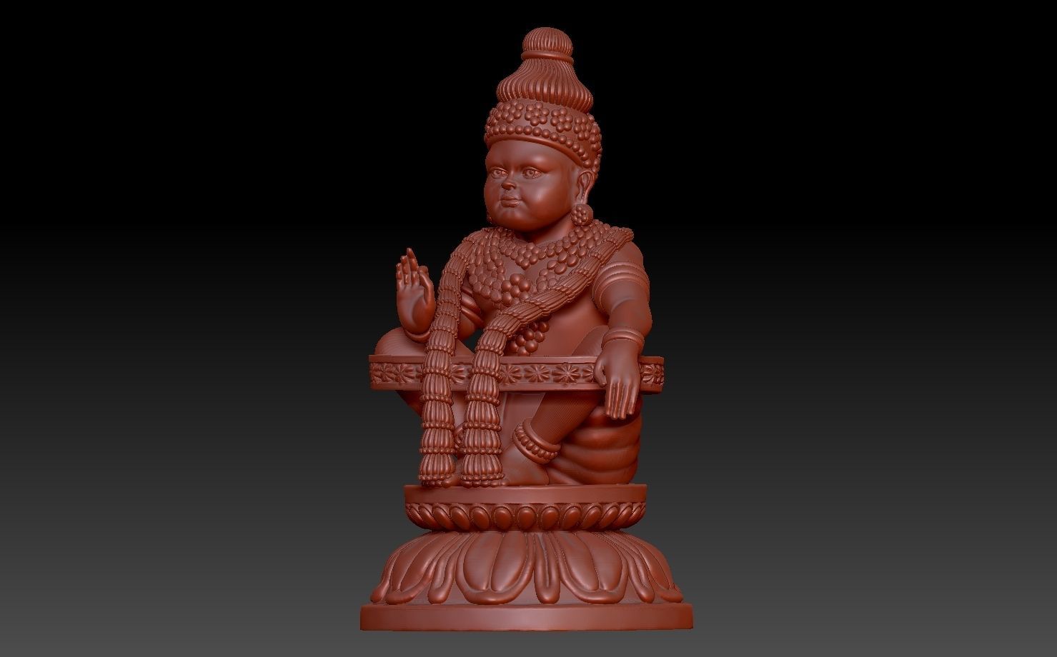 swami ayyappan 3d model high poly mesh 3D print model_5