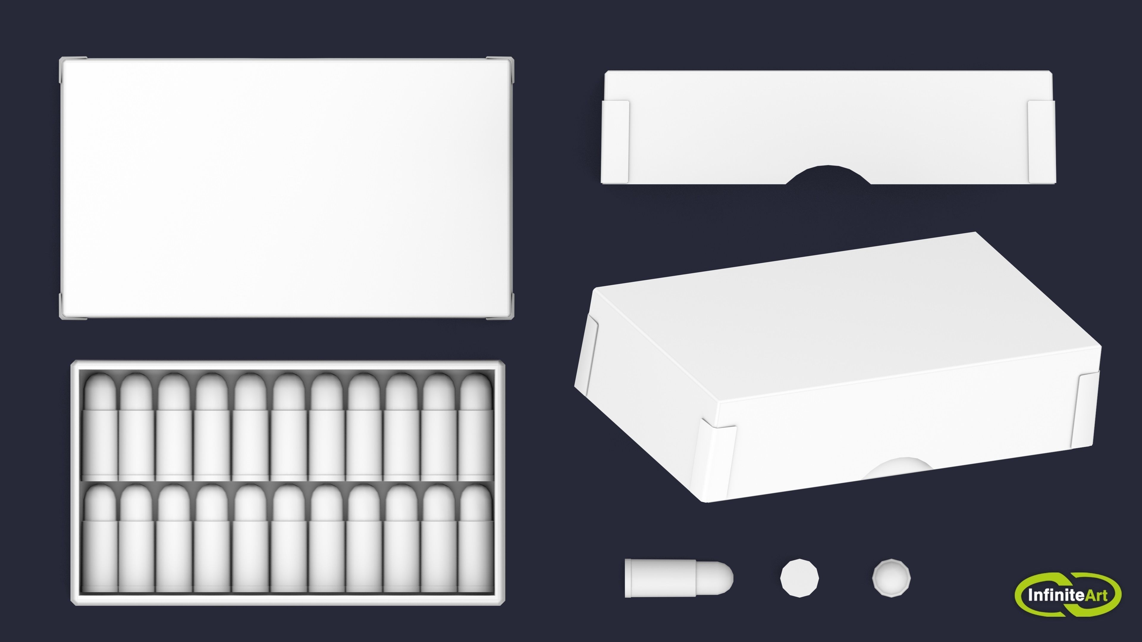 Revolver cartridges Low-poly 3D model_5