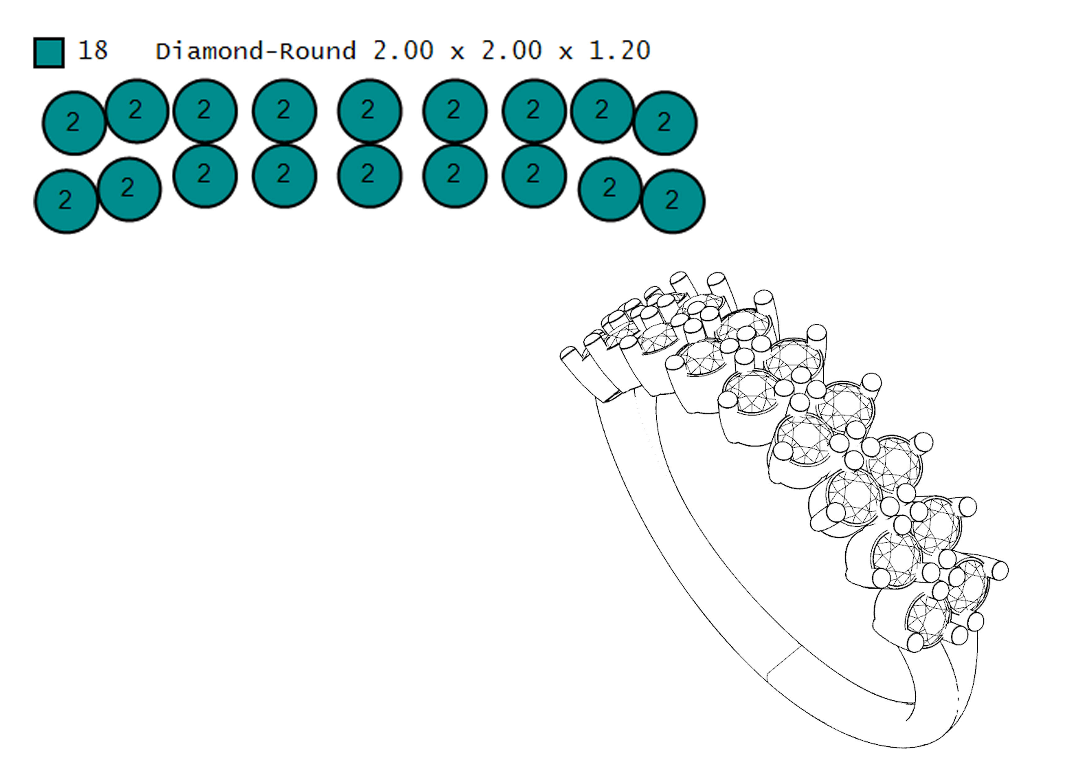 Diamond ring 3D print model_9