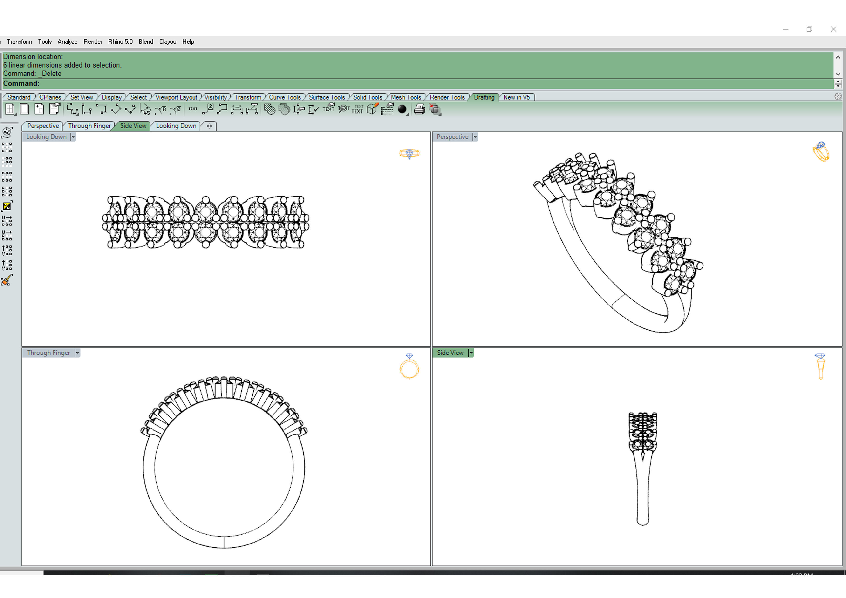 Diamond ring 3D print model_10