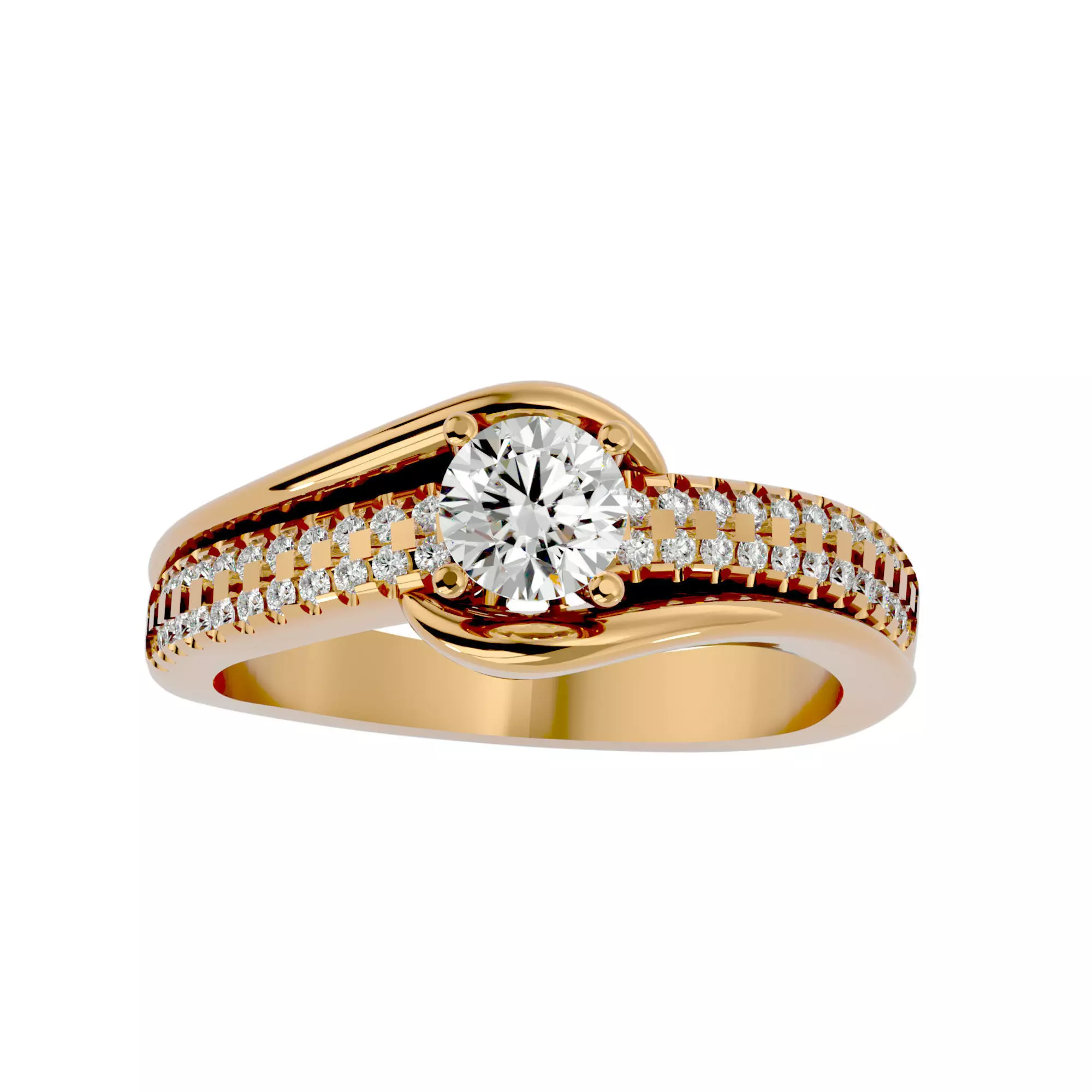 Solitaire ring model 3D print model_0