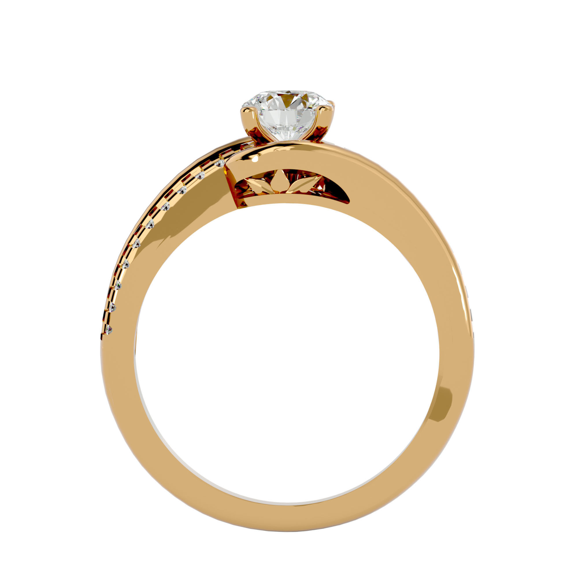 Solitaire ring model 3D print model_6