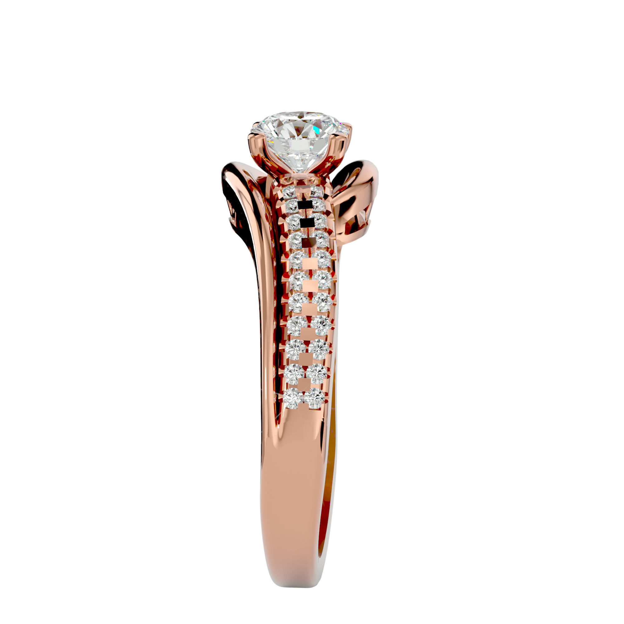 Solitaire ring model 3D print model_9