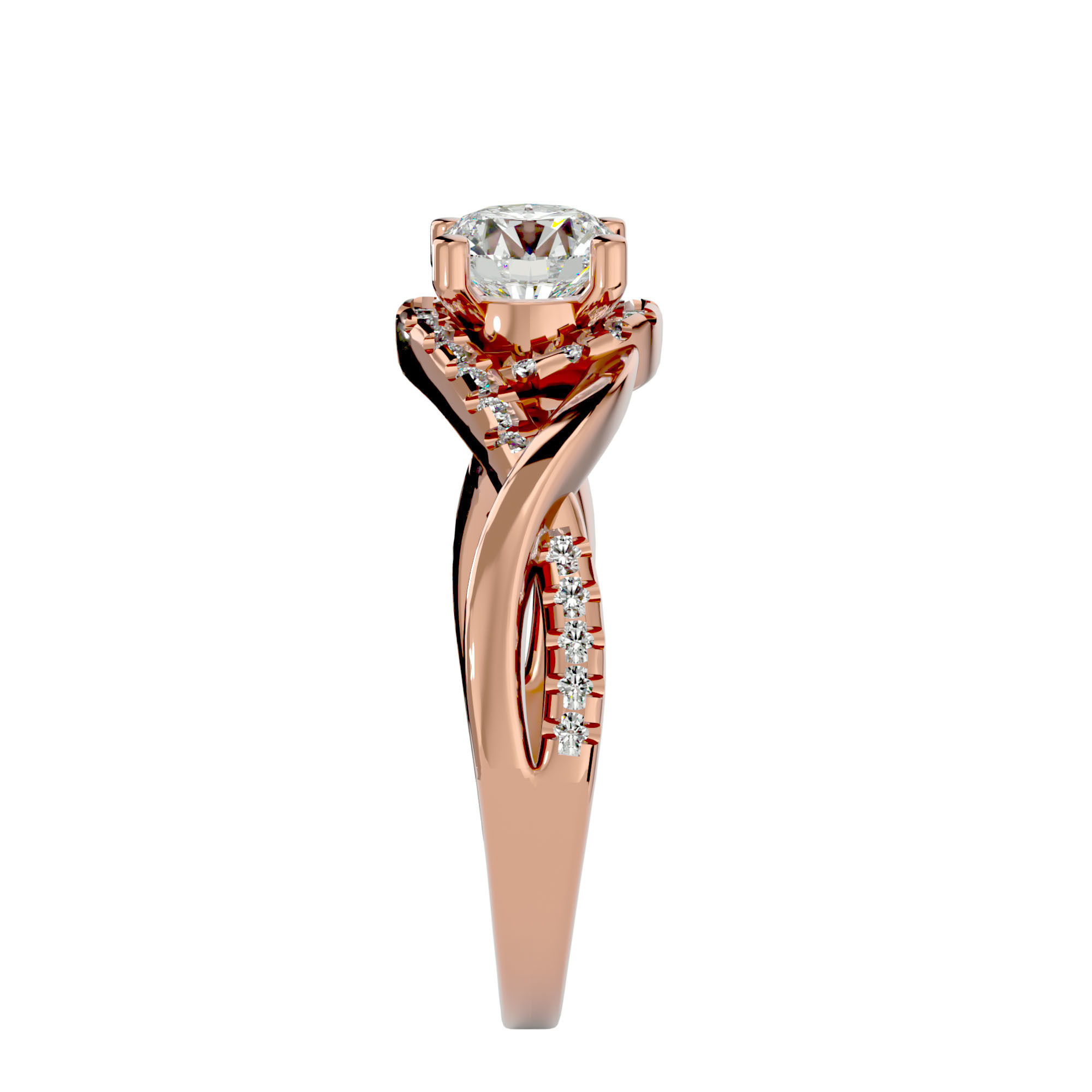 Solitaire ring model 3D print model_9