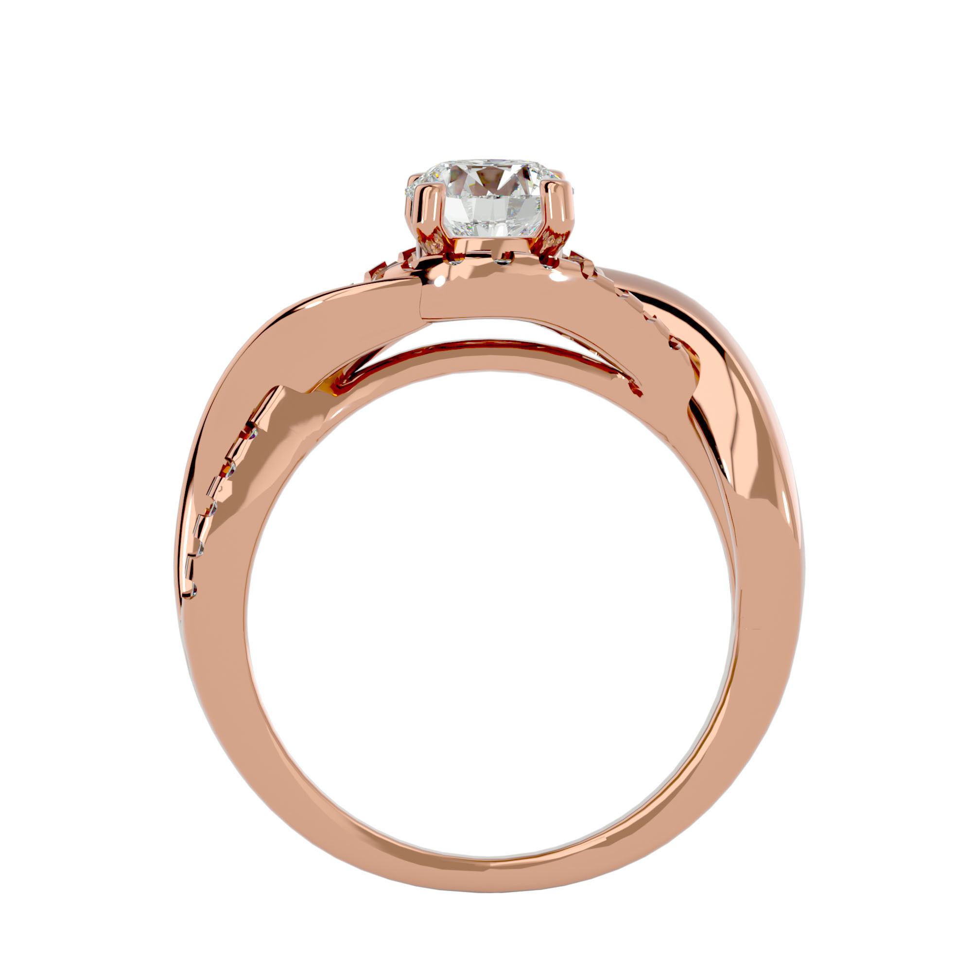 Solitaire ring model 3D print model_7