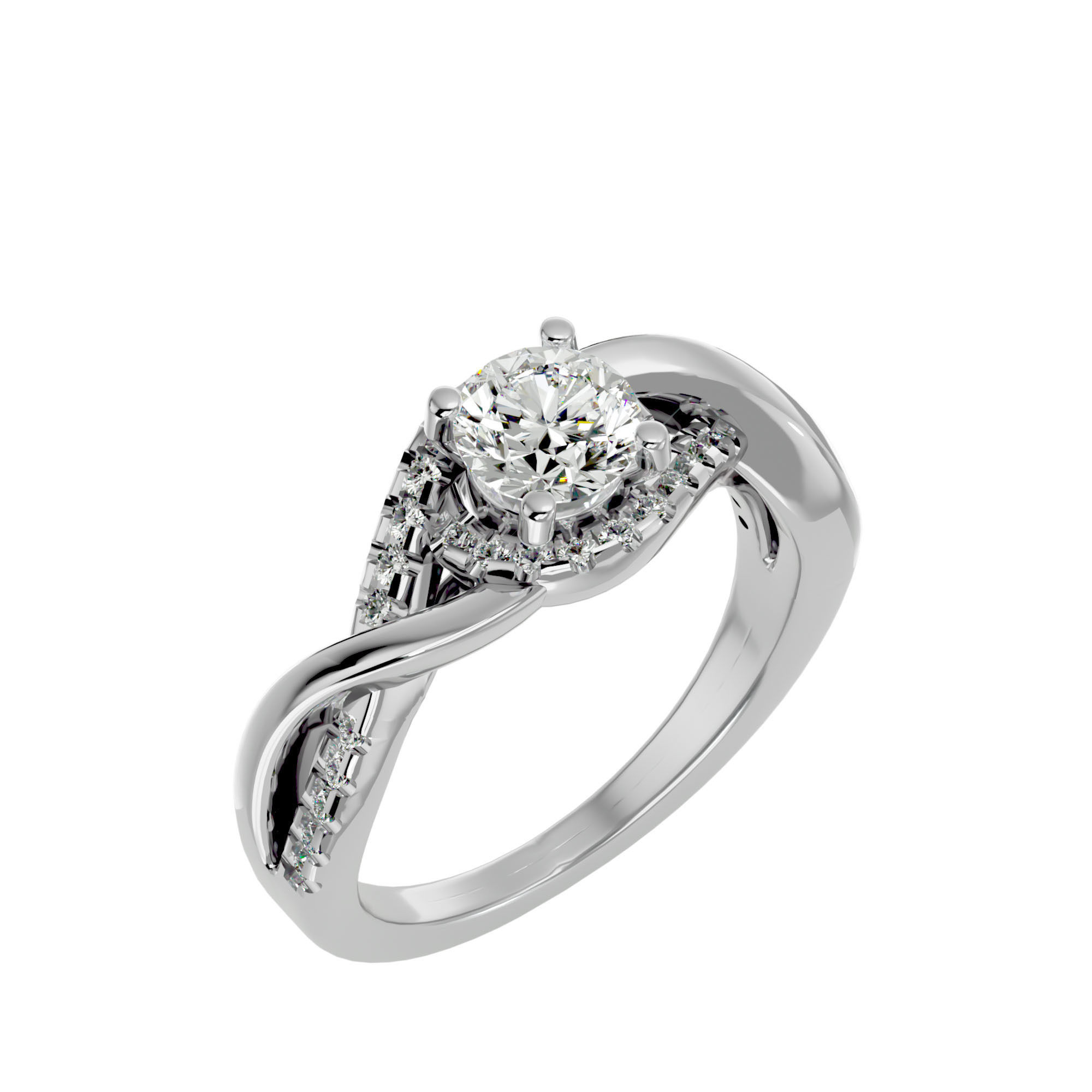 Solitaire ring model 3D print model_11